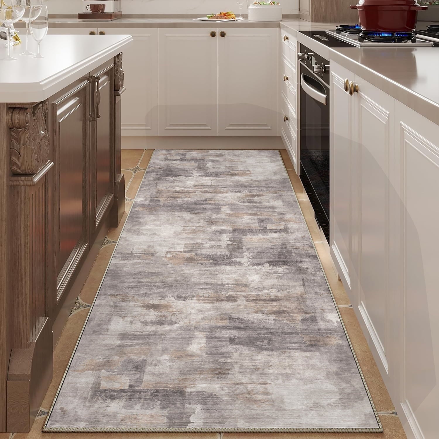 Berthmeer 5'X7' Modern Abstract Blue Area Rugs For L