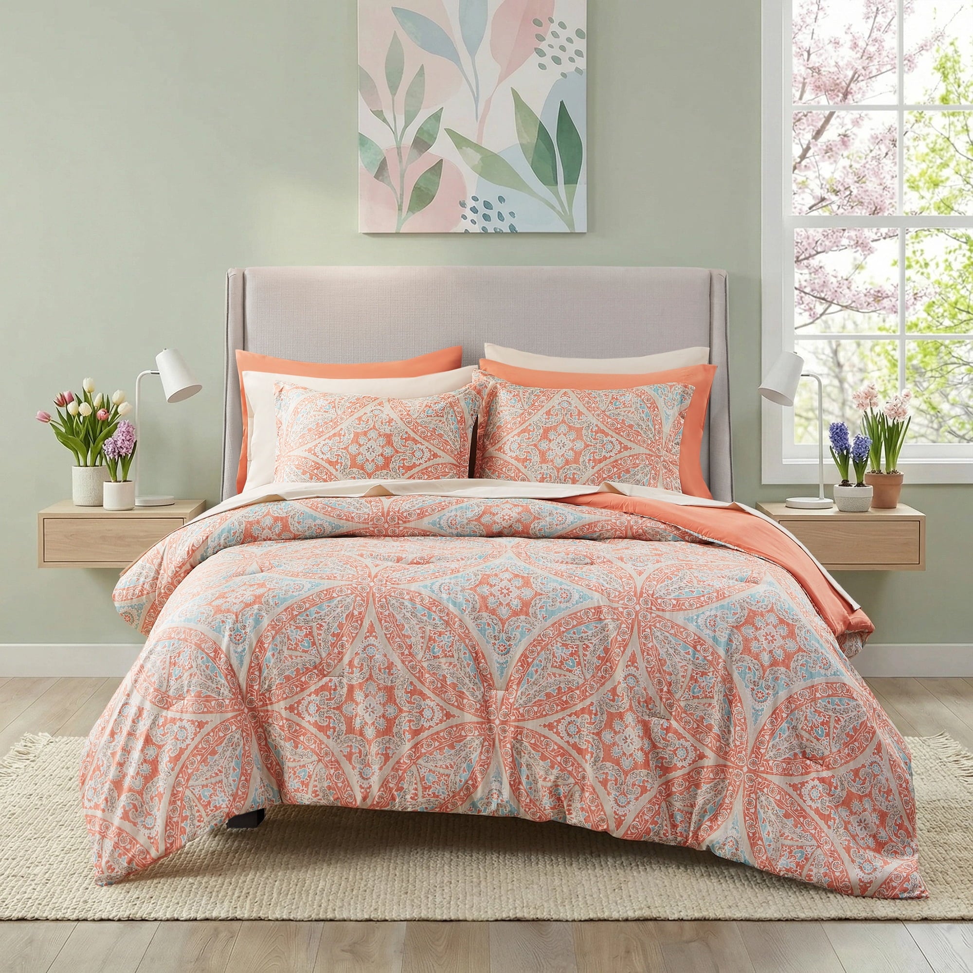 Regency Heights Queen Size Comforter Set 9 Piece Bed