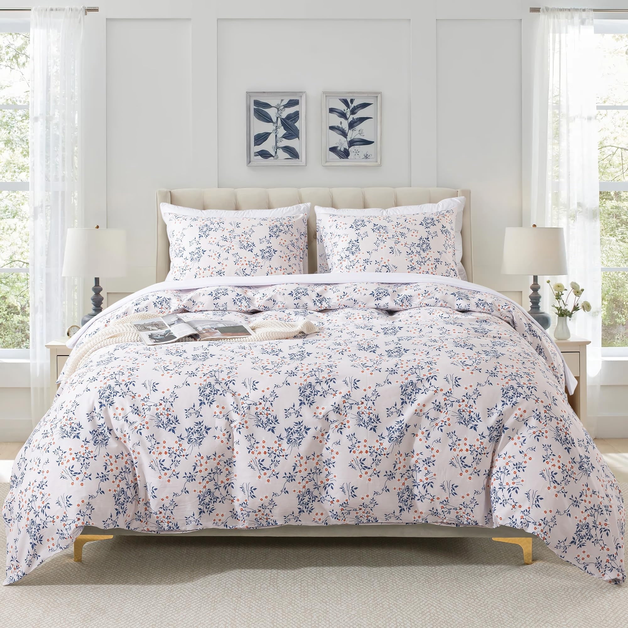 Honeilife 3Pc Duvet Cover King Size 100 Cotton Comf