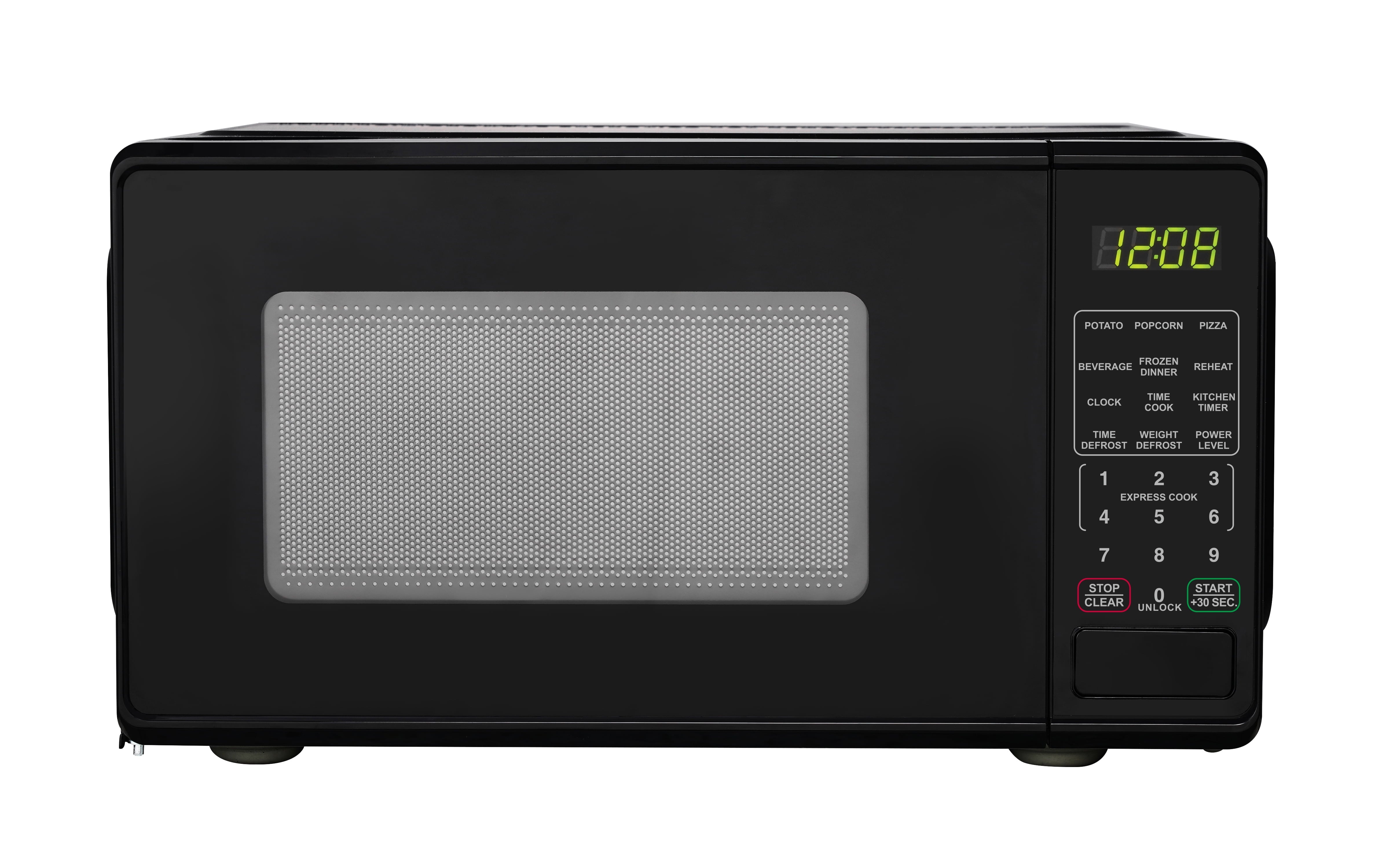 Mainstays 0.7 Cu ft Countertop Microwave Oven, 700 Watts, Black, New