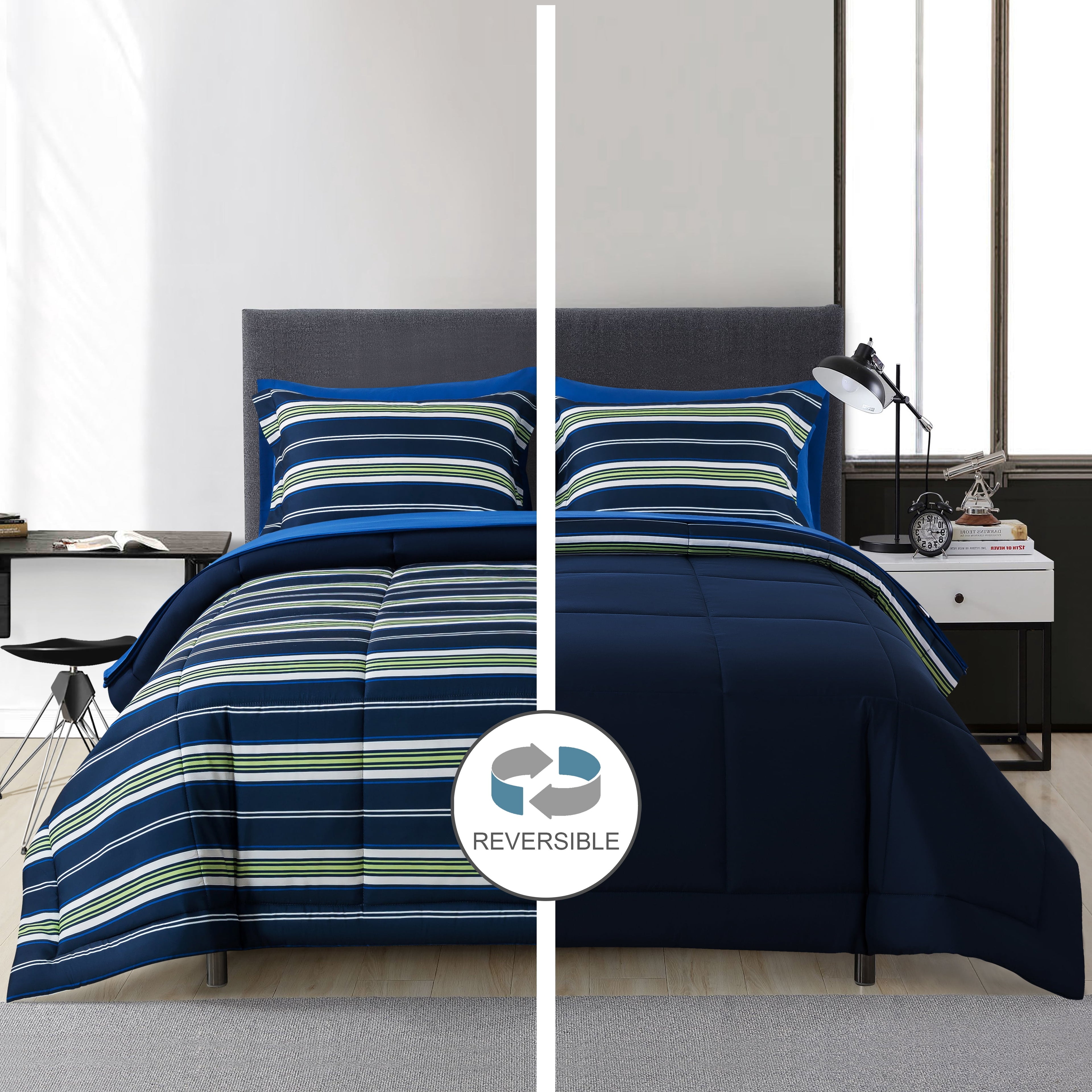 Mainstays 7 Piece Reversible Bed In A Bag With Laund