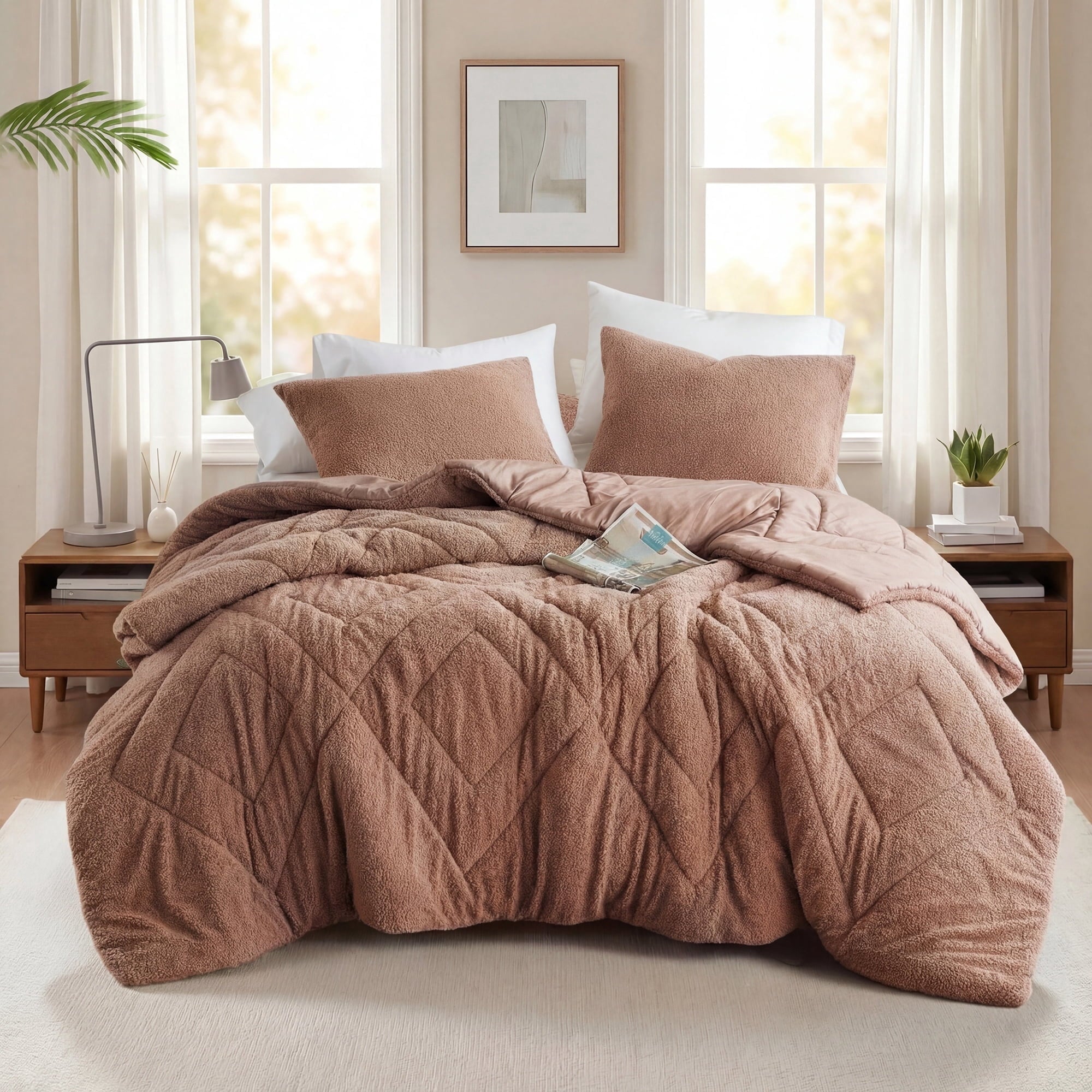 Nookwood Regency Heights Twintwin Xl Quilted Plush Comforter Set 2 Piece Reversible Feather Soft Dorm Bedding Sets Textured Sherpa Comforter Bed Set For All Season Gray