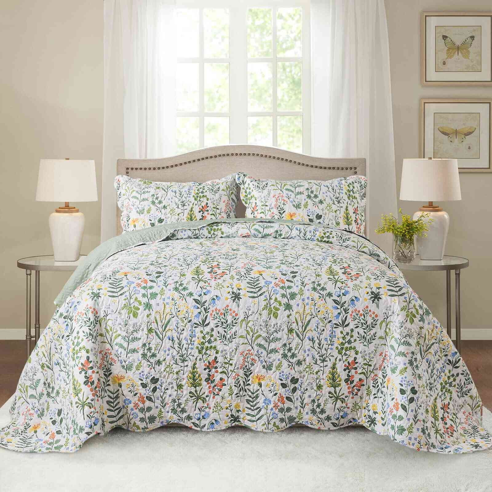 Wannatoo Quilt Collection Microfiber Floral Bedding