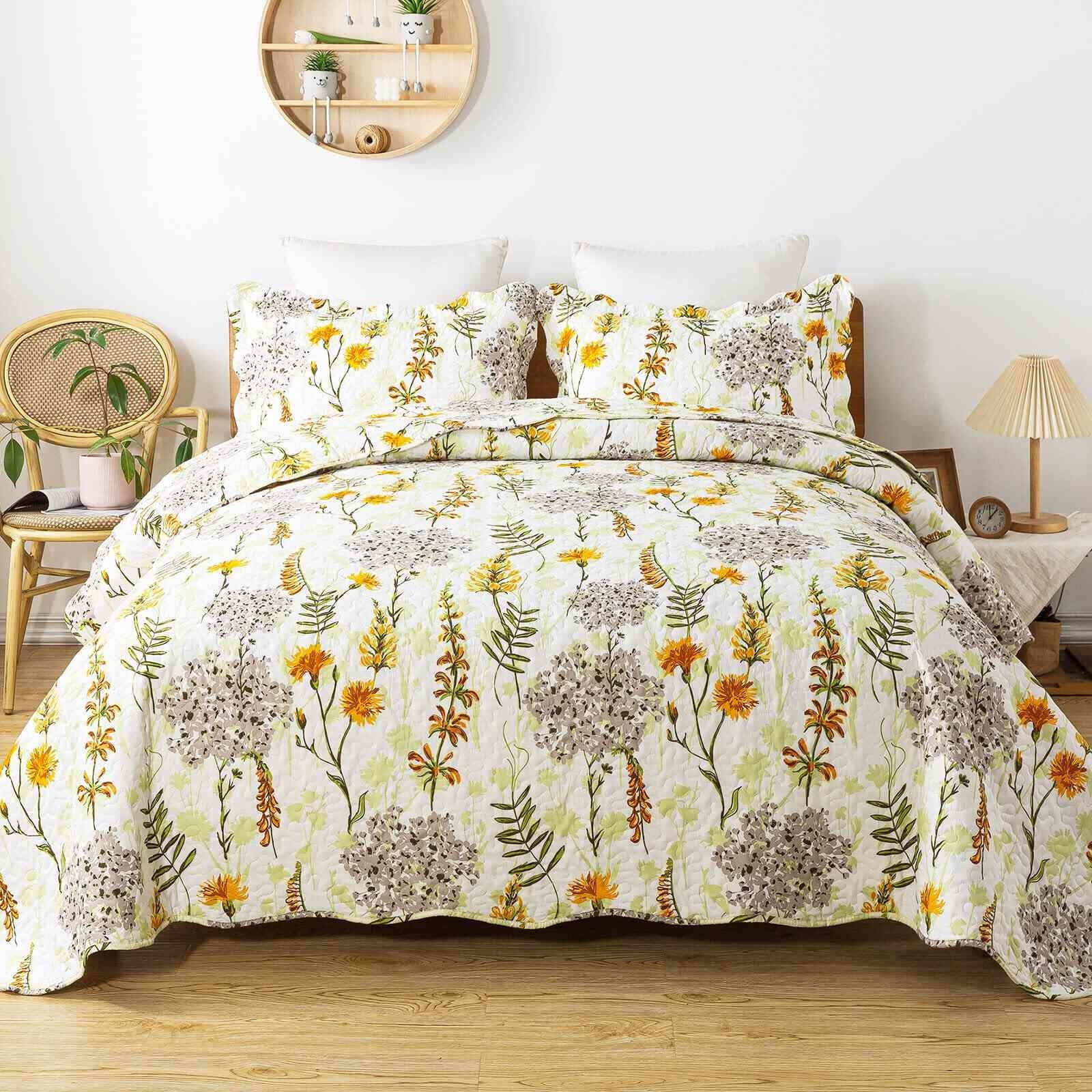Wannatoo Quilt Collection Microfiber Floral Bedding