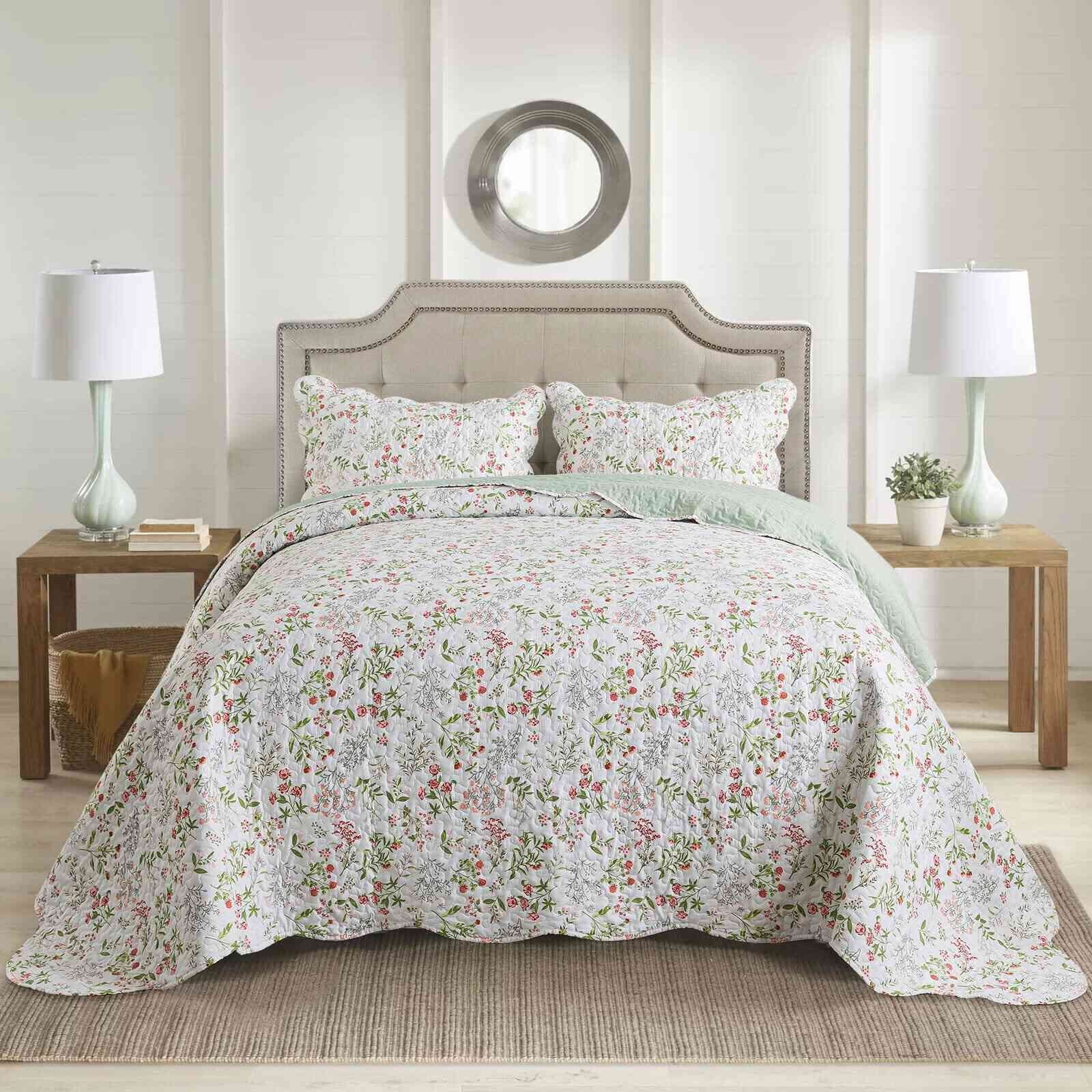 Wannatoo Quilt Collection Microfiber Floral Bedding